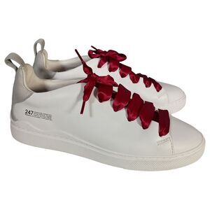 Anothersole Shoes Sneaker White Leather Ribbon Lace Womens 10/Mens 7